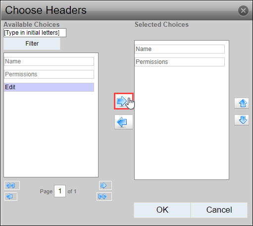 Select Headers to Display