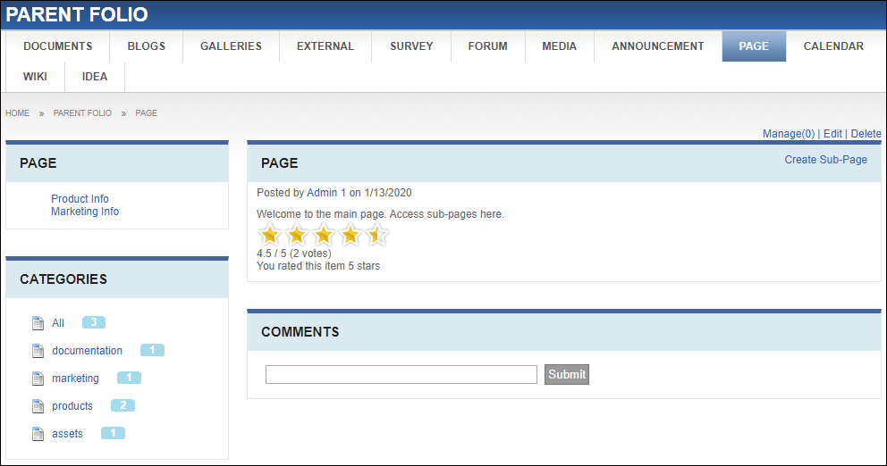 Page Module View