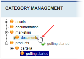 Drag Category to Establish Parent-Child Relationship