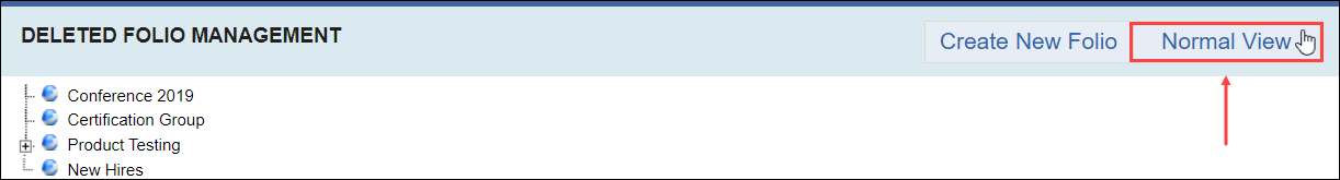 Click Normal View to View Active Folios