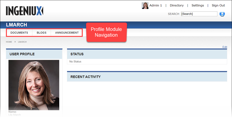 Profile Module Navigation