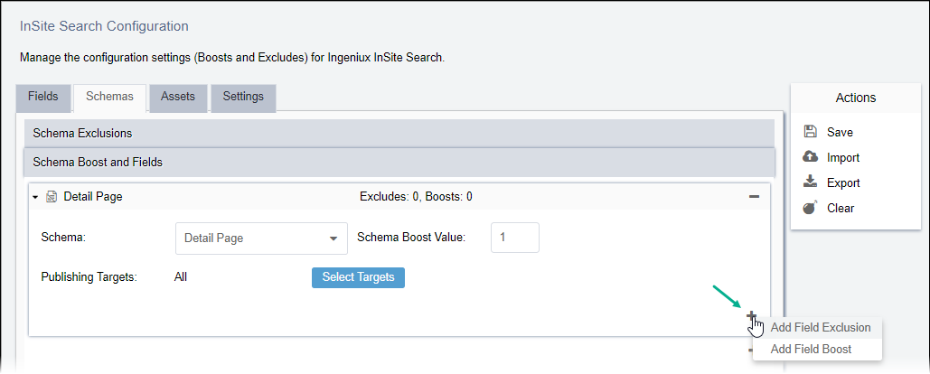 Add Schema Field Exclusions and Boosts