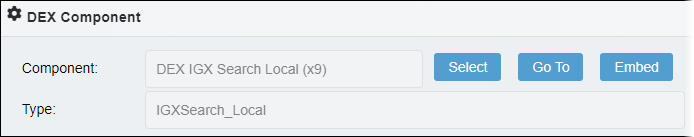 Selected DEX - Ingeniux Search - Local Component