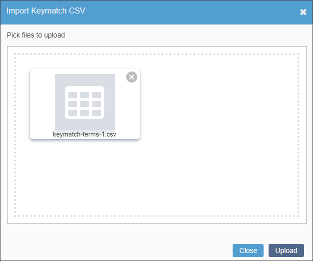 Import Keymatch CSV Dialog