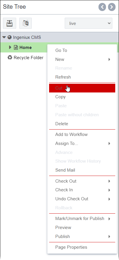 Moused-over Option and Dividers in Context Menu (P7)