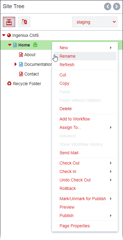 Utility Pane Icons, Checked-in Content Item Icons, and Active Context Menu
                    Buttons (T2)
