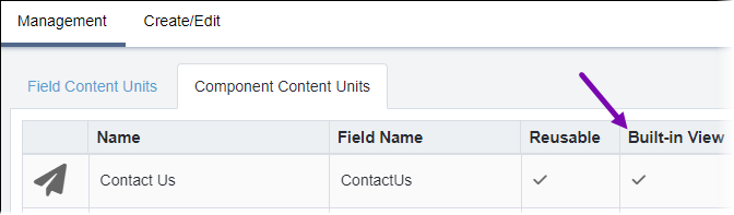 Built-In View Column