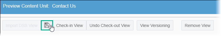 Save View via Preview Content Unit Toolbar