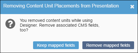 Removing Content Unit Placements from Presentation