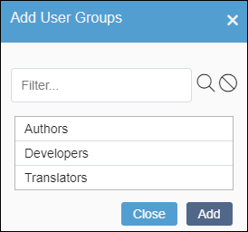 Add User Groups Dialog