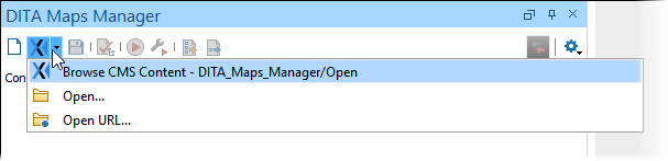 Browse CMS Content for DITA Maps Manager
