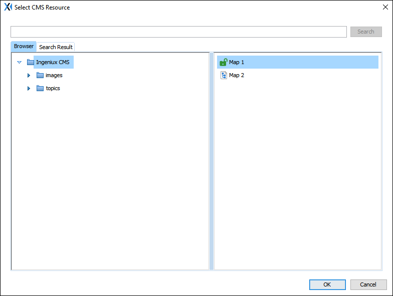 Select CMS Resource Dialog