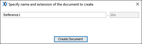 Specify Name and Extension of the Document to Create Dialog