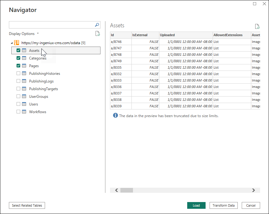 Microsoft Power BI Desktop CMS Navigator