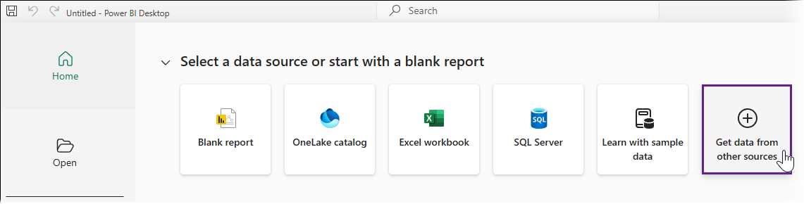 Microsoft Power BI Desktop Get Data Microsoft Power BI Desktop Get Data