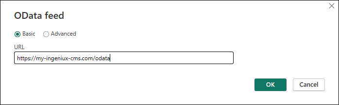 Microsoft Power BI Desktop OData Feed CMS URL Microsoft Power BI Desktop OData Feed CMS URL