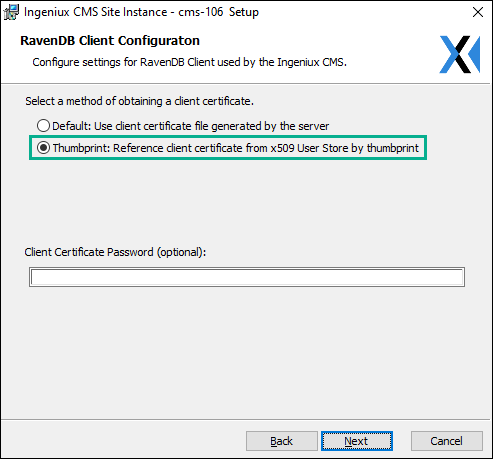 CMS 10.5–10.6 Thumbprint RavenDB Client Configuration