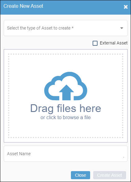 Create New Asset Dialog