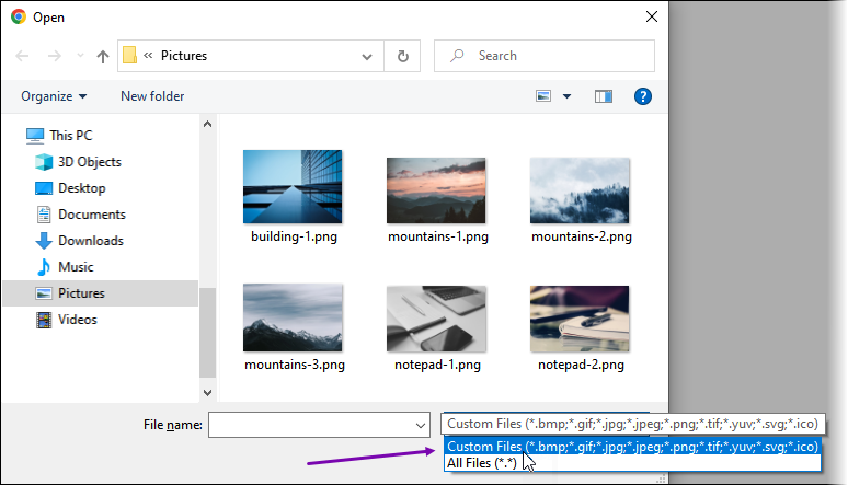Windows File Explorer Dialog