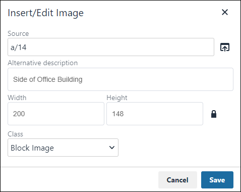 Image Asset in Insert/Edit Image Dialog