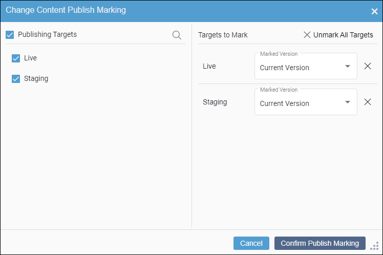 CMS 10.6 Change Content Publish Marking