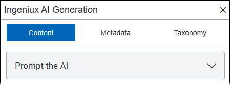 Ingeniux AI Generation Content Tab