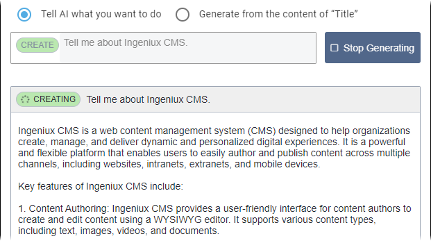 AI System Creating Content