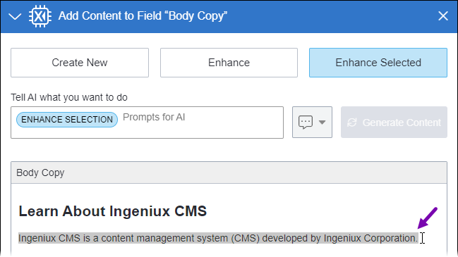 Select Text in Field