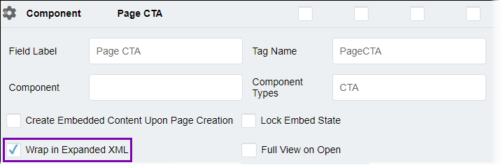 Wrap in Expanded XML Checkbox for Component Element