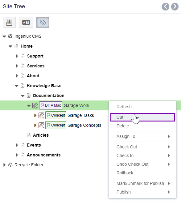 Alias Structure in Site Tree