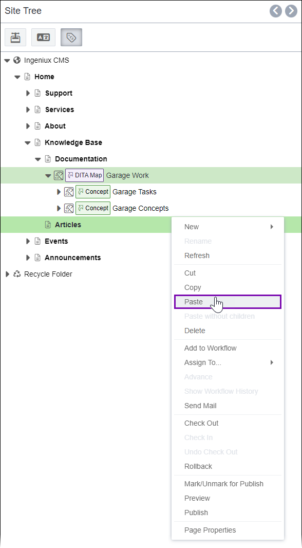 Alias Structure in Site Tree