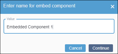 Enter Name for Embed Component