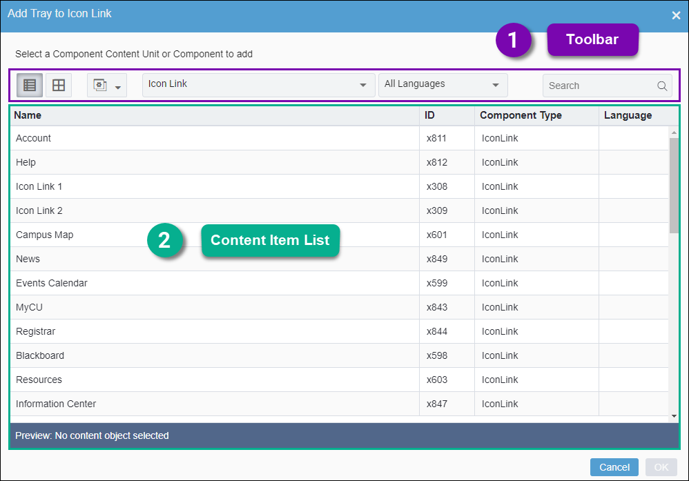 Add Tray Dialog