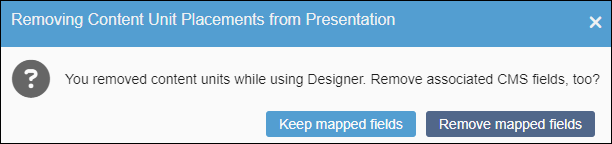 Removing Content Unit Placements from Presentation