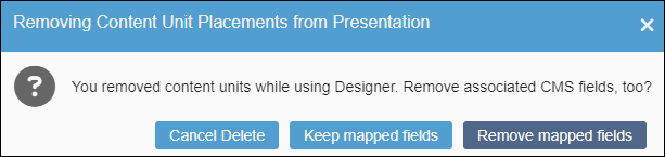 Removing Content Unit Placements from Presentation