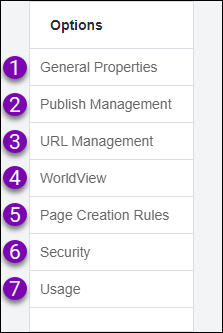 Properties Options Menu Properties Options Menu
