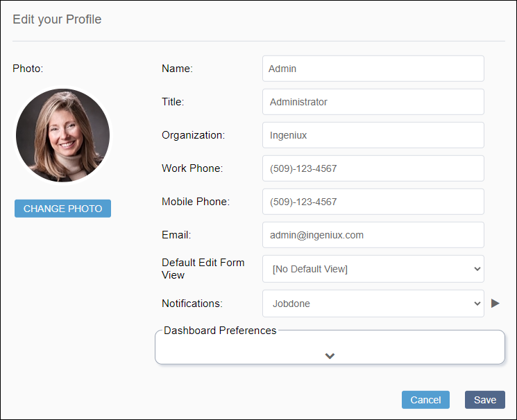 CMS 10.0-10.3 Edit your Profile Dialog