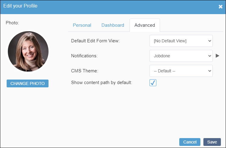 CMS 10.5 Advanced Tab