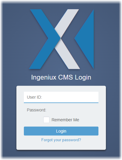 CMS Login Screen