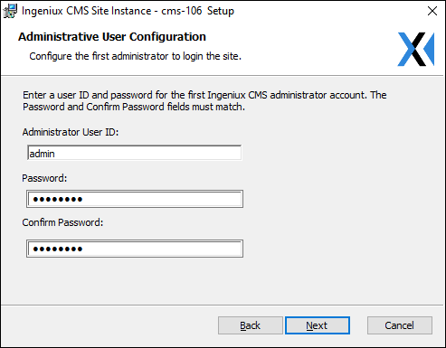 CMS 10.5–10.6 Ingeniux User Provider Administrative User Configuration