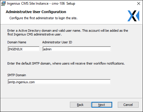 CMS 10.5–10.6 Domain Controller Administrative User Configuration