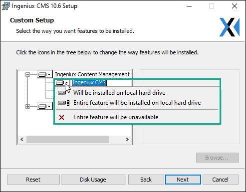 CMS 10.5–10.6 Custom Setup Context Menu