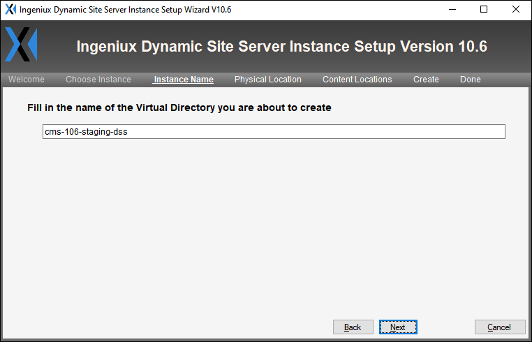 DSS Virtual Directory Instance Name
