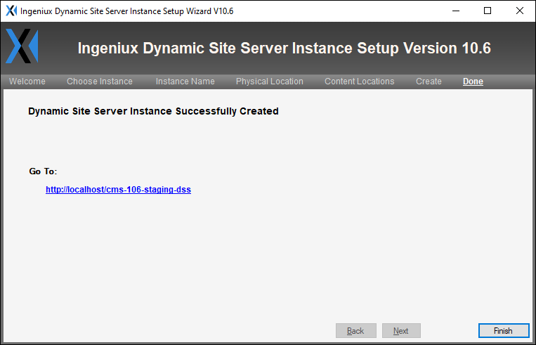 CMS 10.5–10.6 DSS Installation Finished Successfully