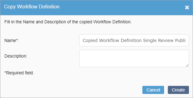 Copy Workflow Definition Dialog
