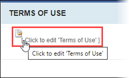 Click Terms of Use Area