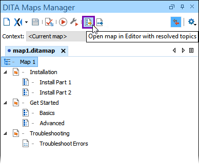 Open Map in Editor with Resolved Topics
