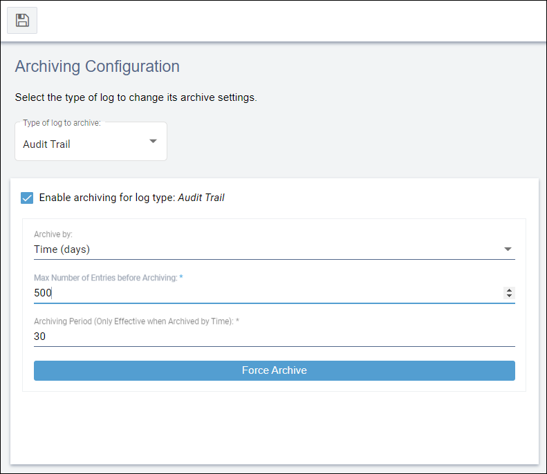 Archiving Configuration Settings