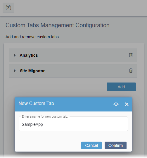 Add Custom Tab Add Custom Tab
