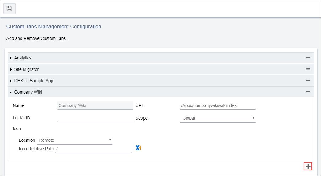 Custom Tabs: Management Custom Tabs: Management